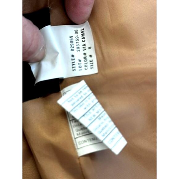 "VIA SPIGA" Stunning Wool Coat, Faux Fur Trim, Asymmetrical Zipper,Belted,8 - Picture 11 of 16